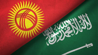 Saudi and kyrgyzstan flags together