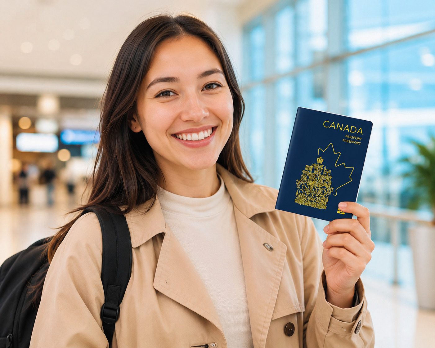 A Woman Holding A Canada Passport