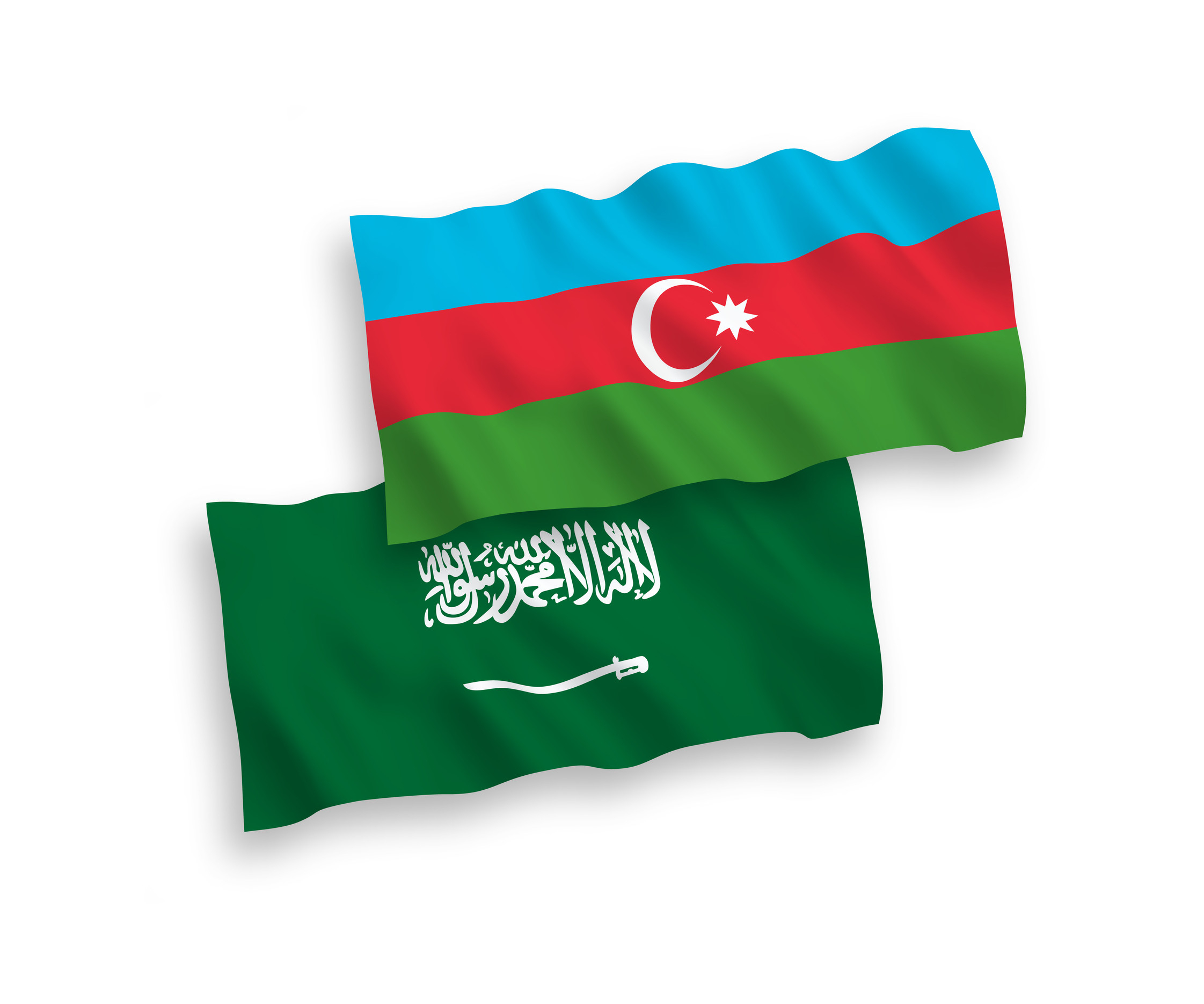 Azerbaijan And Saudi Arabia Flags