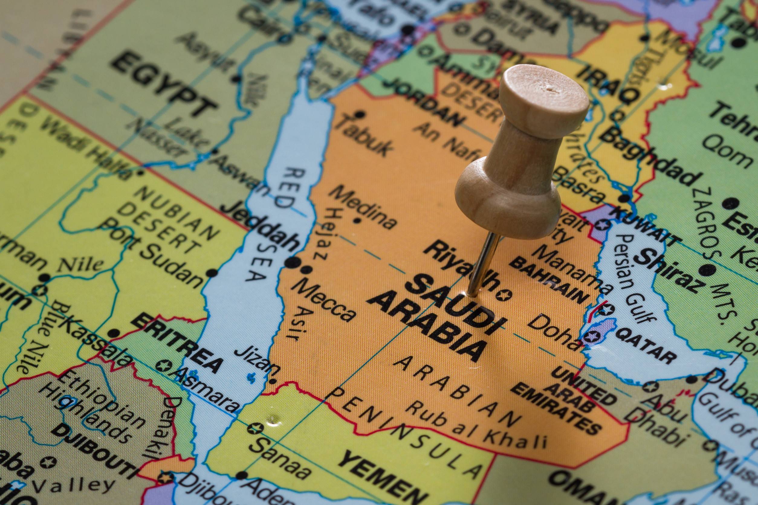  Close-up of the Saudi Arabia map