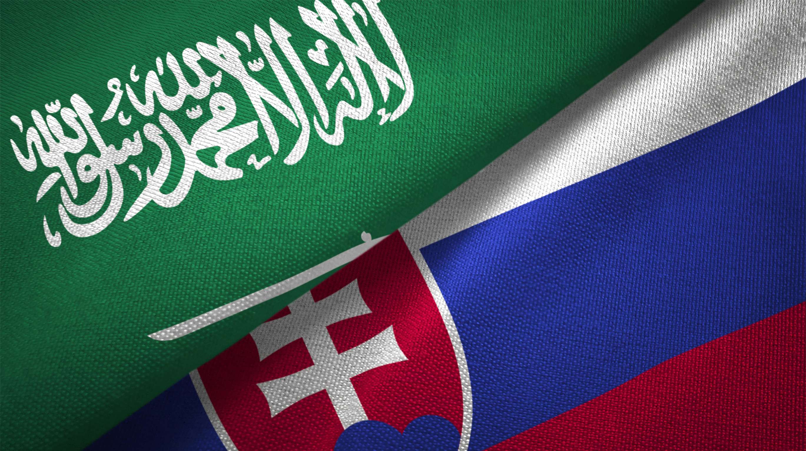 Saudi Arabia And Slovakia Flag Together