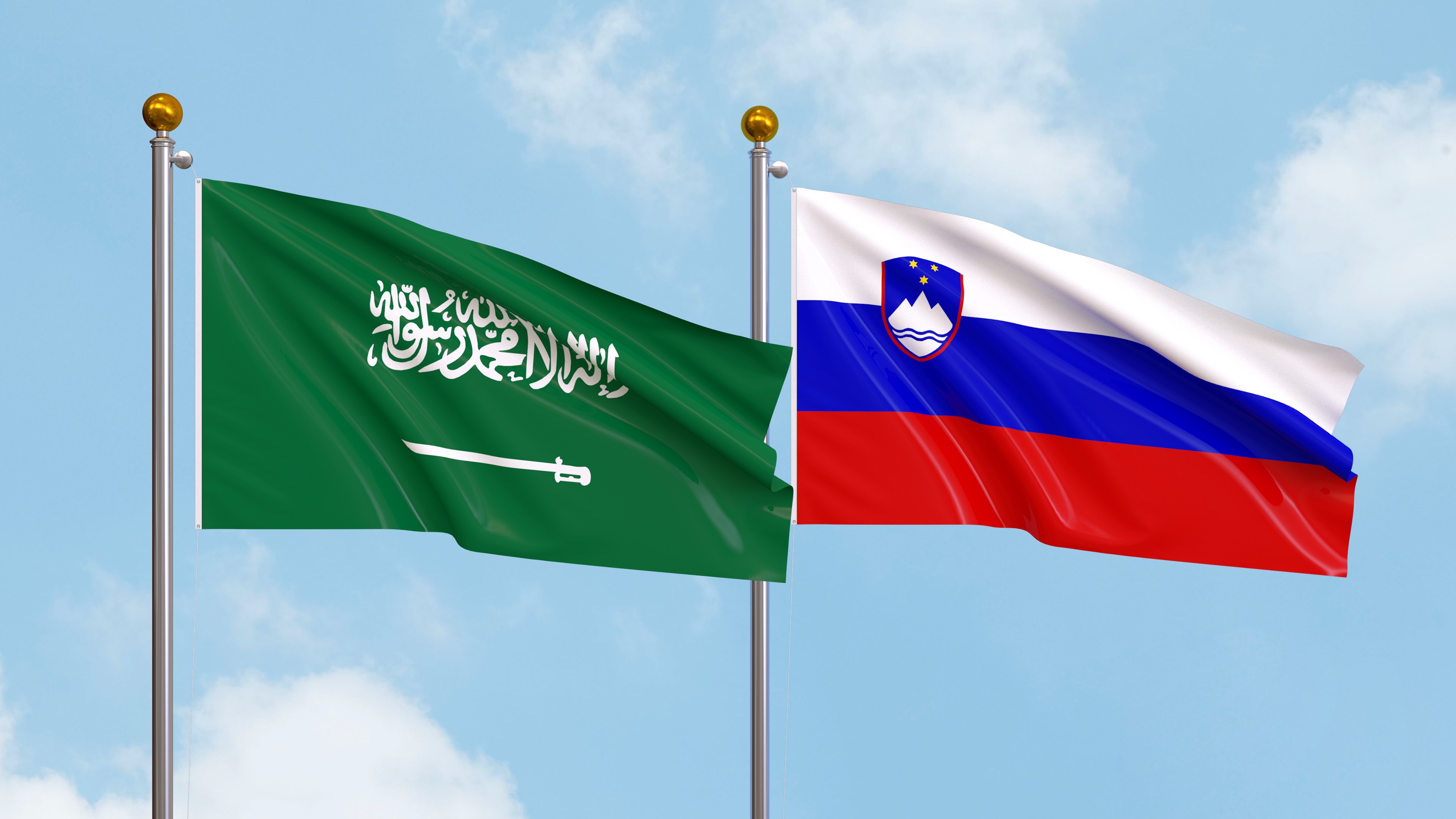 Saudi Arabia And Slovenia Flags